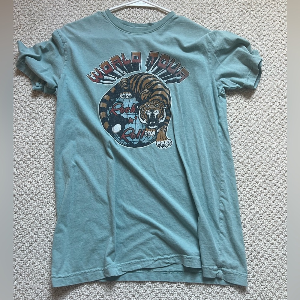 Graphic Tee - Blue Tiger Print